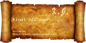Kindl József névjegykártya